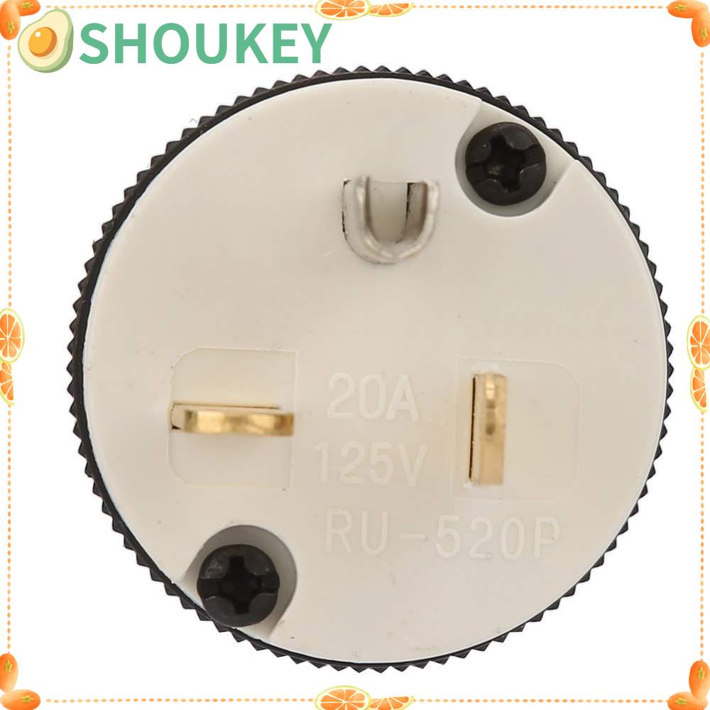 SHOUKEY Phích Cắm Điện US Kép 125V 15A Bằng Nhựa Chống Nước Màu Đen