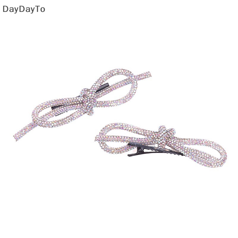 Bộ 2 Kẹp Tóc Nơ Đính Đá Thời Trang Cho Nữ