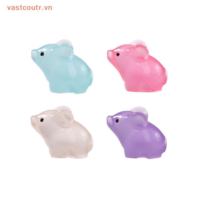 Set 5 Tượng Heo Con Bằng Nhựa Phát Quang Trang Trí Tiểu Cảnh