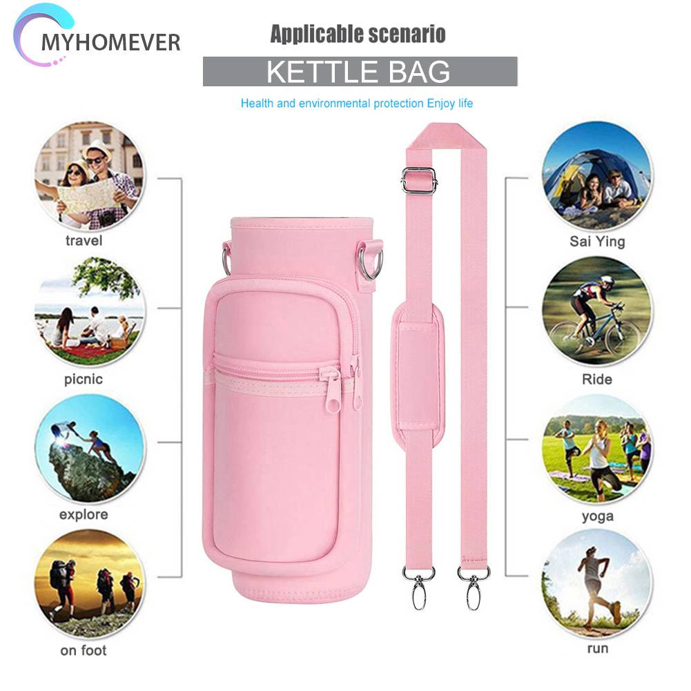 Túi Đựng Bình Nước 1000ML Bằng Cao Su Tổng Hợp Có Dây Đeo Vai Điều Chỉnh Đ