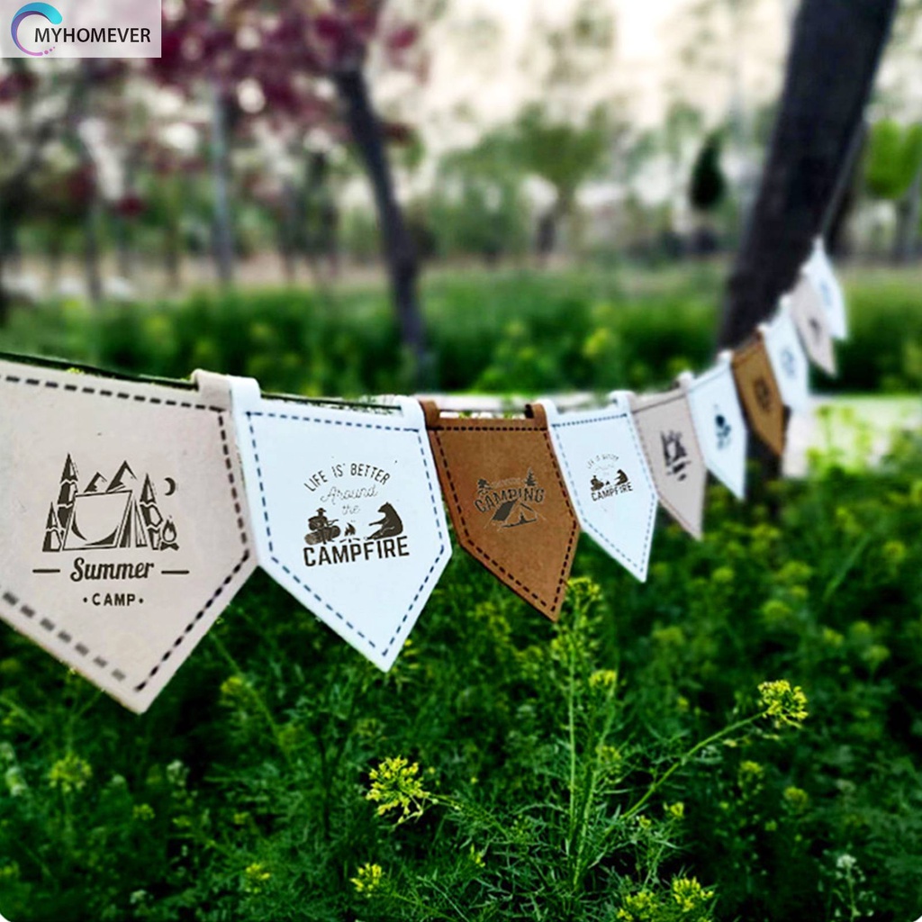 Bộ 12 Lá Cờ Treo Cắm Trại Có Thể Điều Chỉnh Độ Dài Tiện Dụng