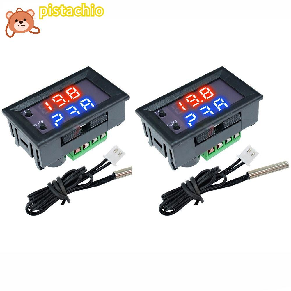 PISTA Set 2 Bộ Điều Khiển Nhiệt Độ Điện Tử Màn Hình LED Hai Màu 12V - 50 Đến 110°C Mô Đun Công Tắc Điều Khiển Chuyên Dụng Cho Tủ Lạnh