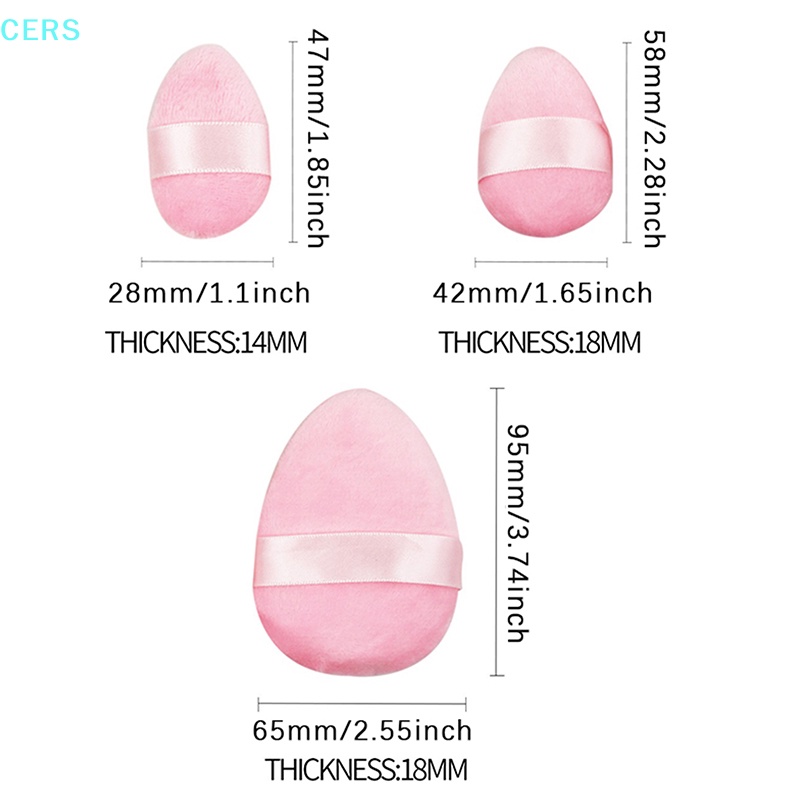 Set 1 / 3 Mút Trang Điểm Mắt Bằng Cotton Cỡ Vừa Và Nhỏ Tiện Dụng