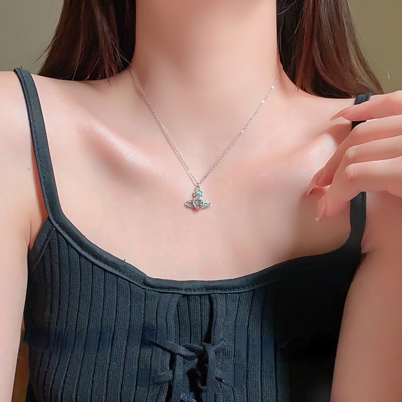 Vòng cổ Thép Titan Mặt Hình Trái Tim Đính Đá Zircon Đơn Giản Thời Trang Cho Nữ