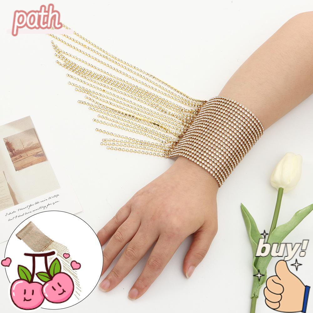 PATH Vòng Tay Đính Đá Lấp Lánh Thời Trang Cho Cô Dâu