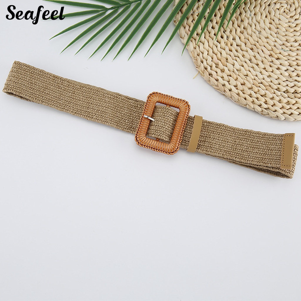 Thắt Lưng Bện Dây Khóa Vuông / Tròn Thời Trang Hàn Quốc Cho Nữ