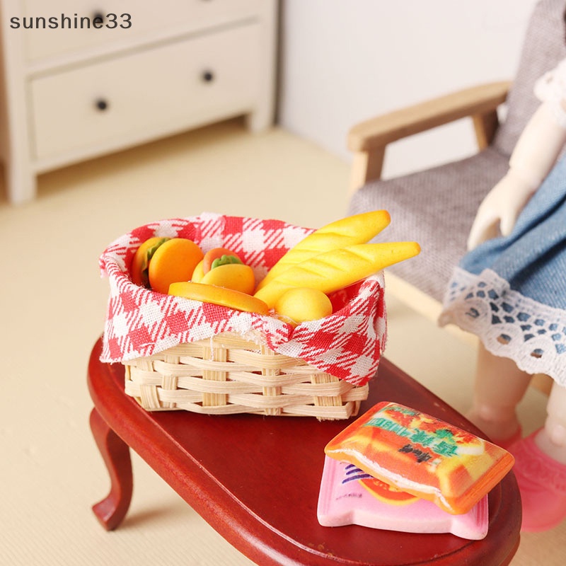 Giỏ Bánh Mì Hamburger Tỉ Lệ 1: 12 Trang Trí Nhà Búp Bê
