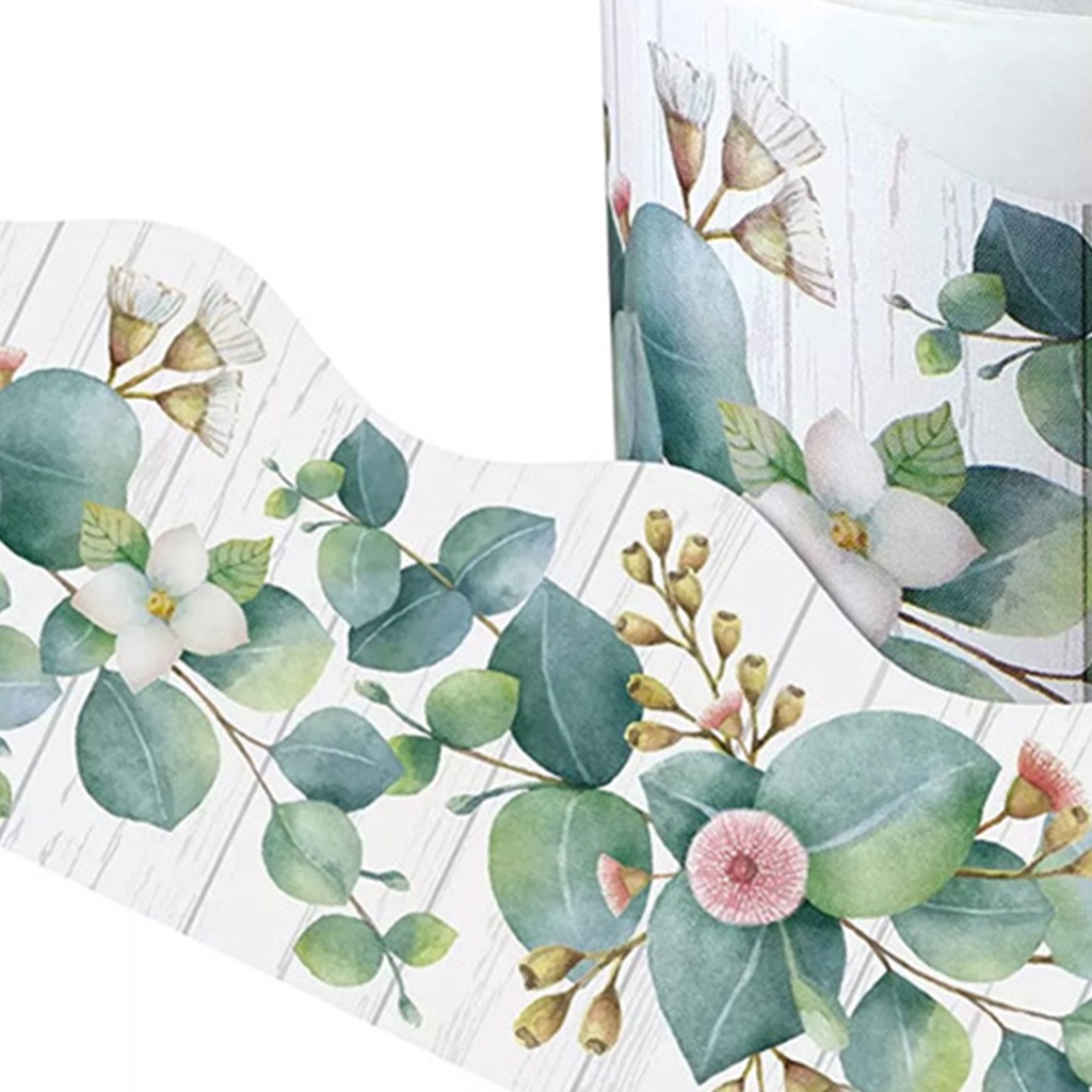 1 Cuộn 5M Sticker Dán Tường Chống Thấm Nước Hình Hoa Lá Bạch Đàn