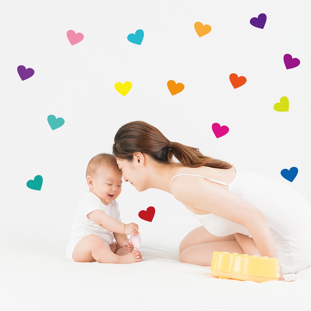 (Bất Ngờ) 3 Tờ Sticker Dán Tường Trang Trí Hình Trái Tim Có Thể Tháo Rời DIY