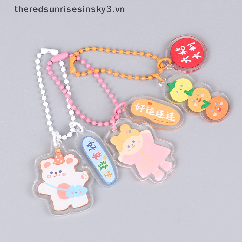 Móc Khóa Acrylic Trong Suốt Họa Tiết Hoạt Hình Phong Cách Hàn Quốc Dành Cho Bạn Nữ