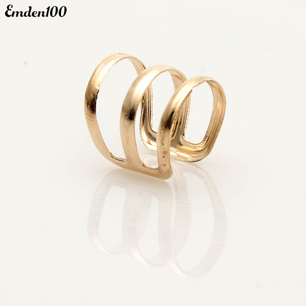 1 Chiếc Nhẫn Đeo Vành Tai 3 Ngón Thời Trang Cho Nữ
