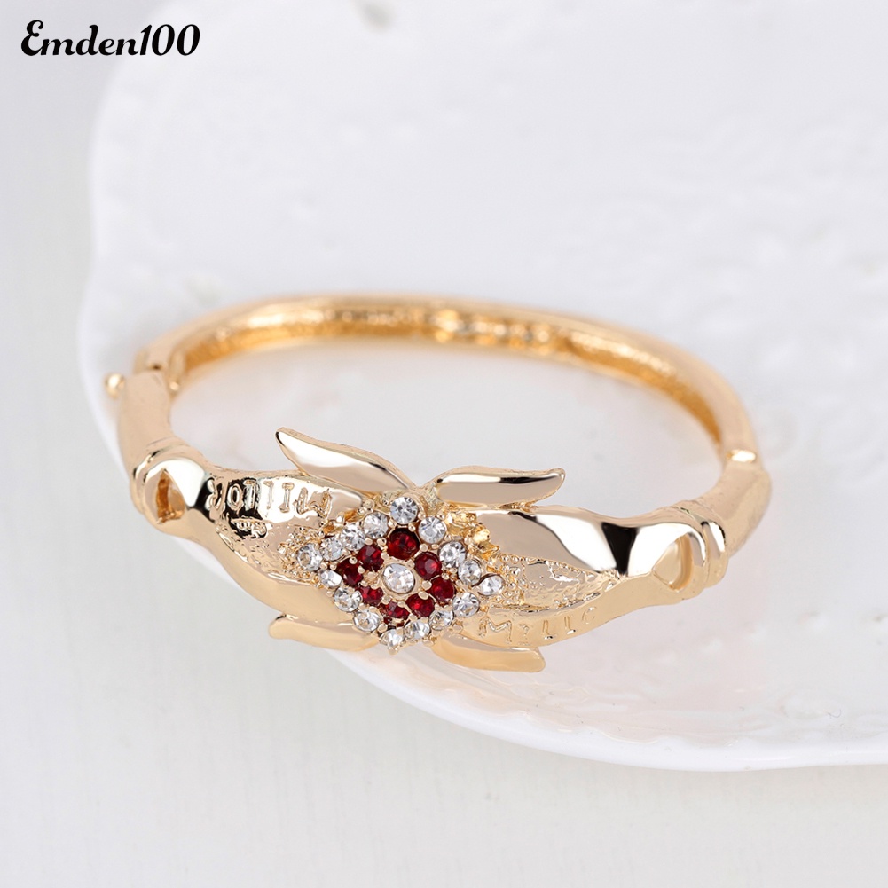 Bộ Trang Sức Họa Tiết Hoa Đính Đá Nhân Tạo Thời Trang Dành Cho Nữ