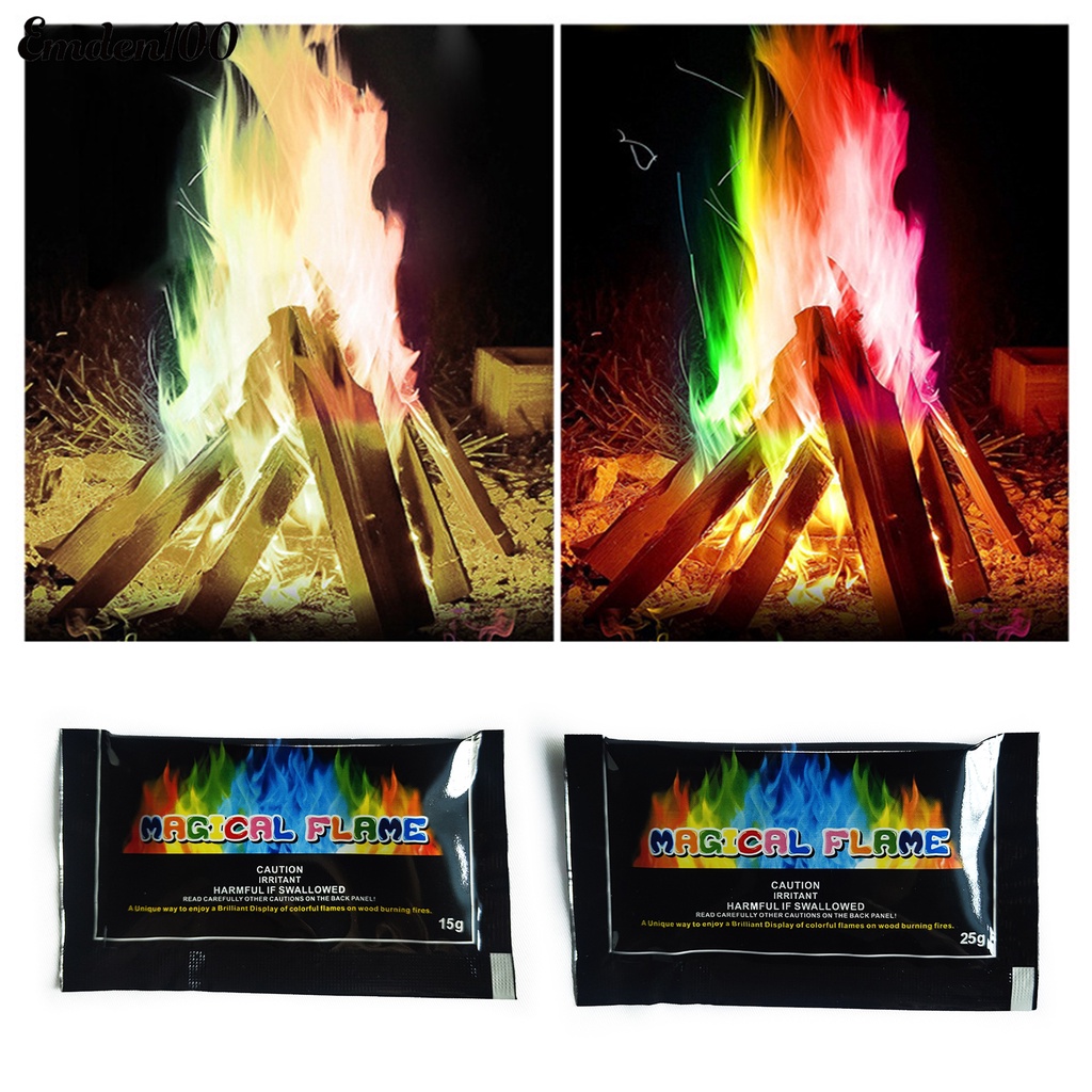 Túi Bột 10g / 15g / 25g / 30g Tạo Hiệu Ứng Ngọn Lửa Thay Đổi Màu Sắc Tiện Dụng Cho Lễ Hội / Cắm Trại