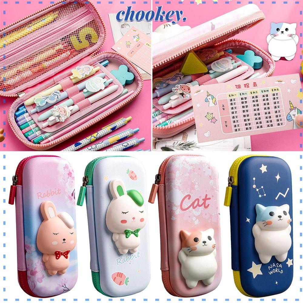 CHOOKEY Hộp Bút EVA Sức Chứa Lớn Họa Tiết 3D Dễ Thương