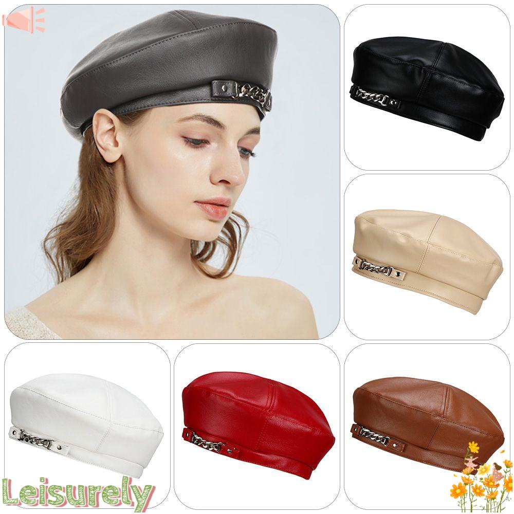LEILY Mũ Beret Màu Sắc Nhã Nhặn Dành Cho Nữ