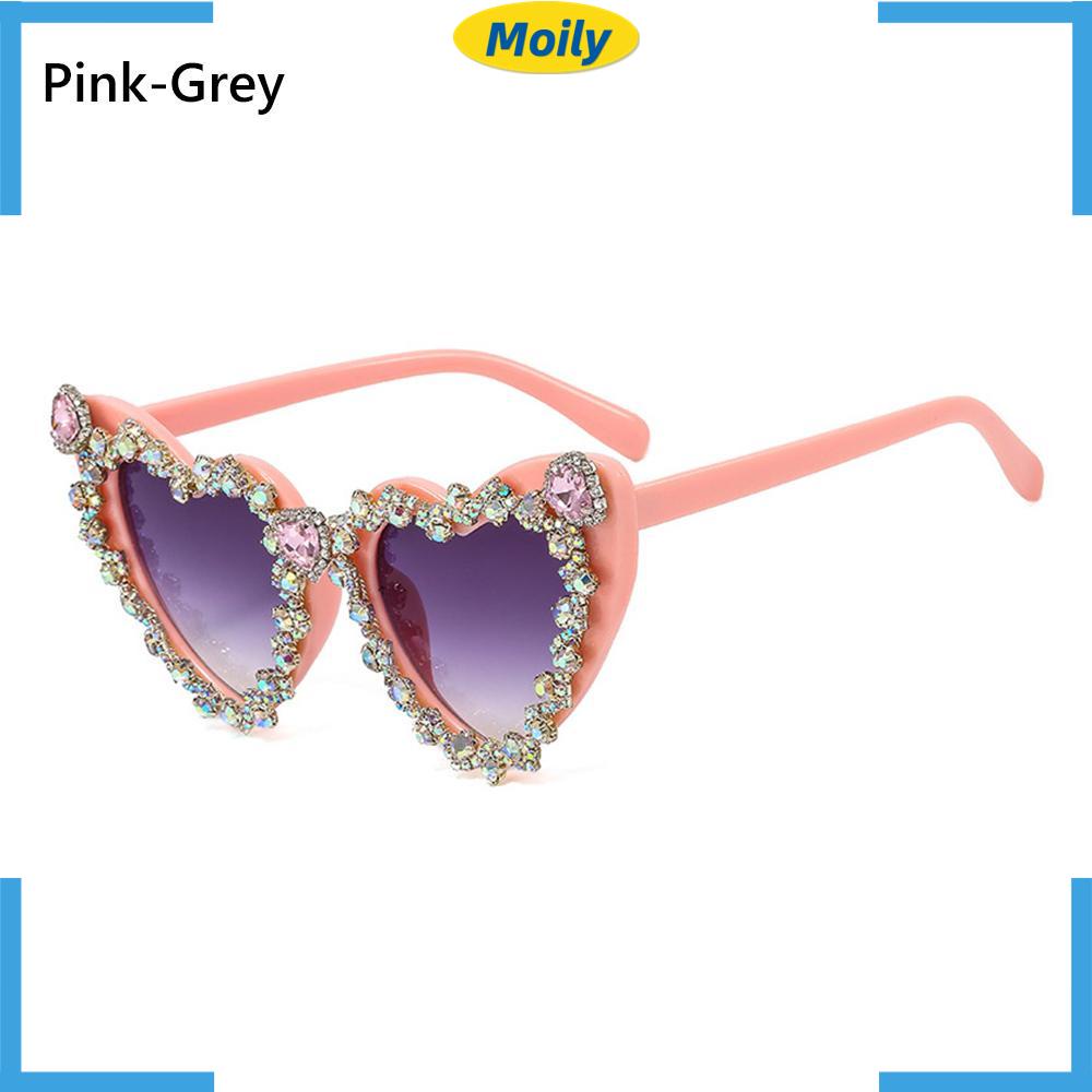 MOILYVN Kính Mát Hình Trái Tim Lấp Lánh Cho Nữ