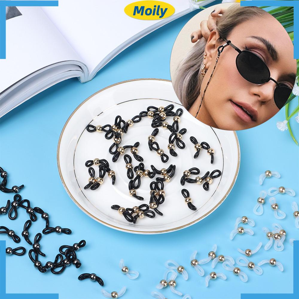 MOILYVN Set 50 Dây Đeo Mắt Kính Màu Trắng Đen Có Thể Điều Chỉnh Tiện Dụng Giá Đỡ