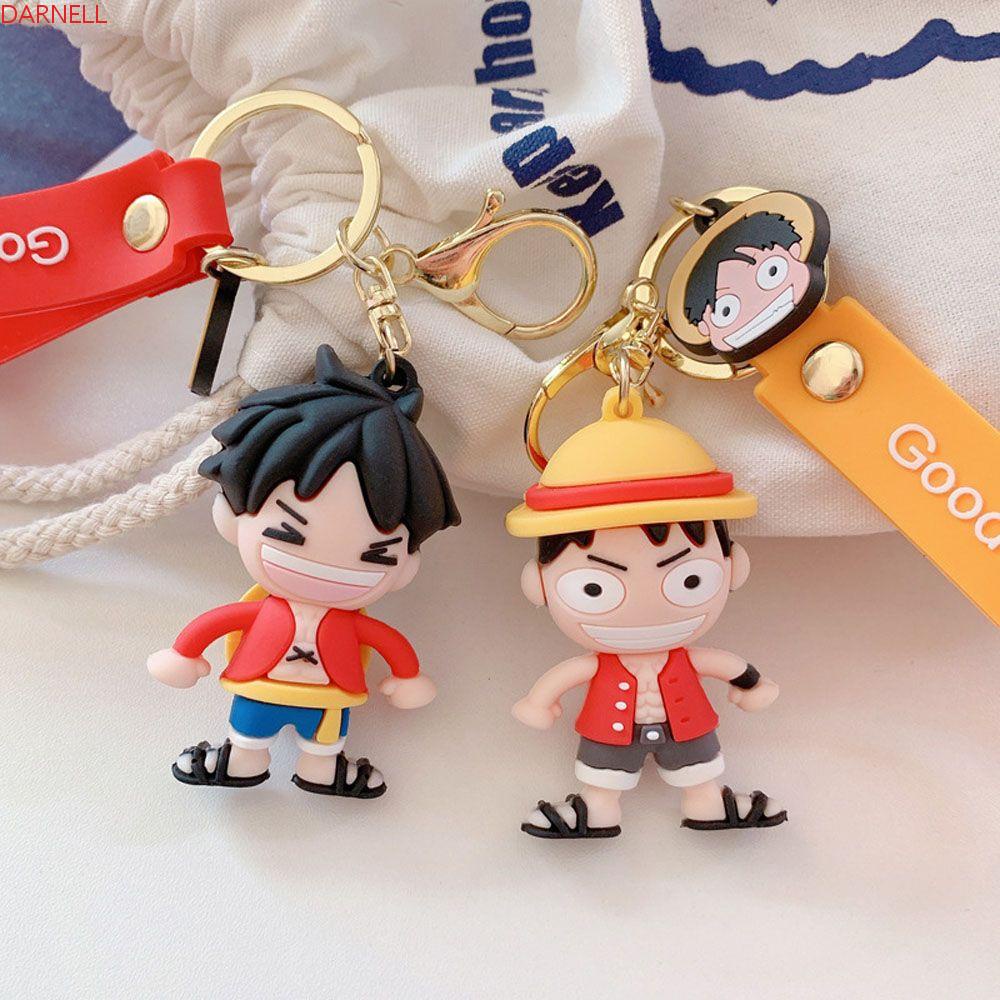 DARNELL Móc Khóa Silicon Hình Luffy Đội Nón