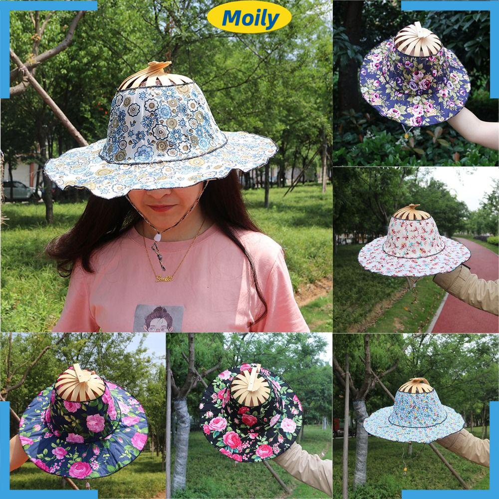 MOILYVN Mũ Rộng Vành Chống Nắng Bằng Tre Vành Rộng Có Thể Gấp Gọn Tiện Dụng Mang Theo Du Lịch / Đi Biển