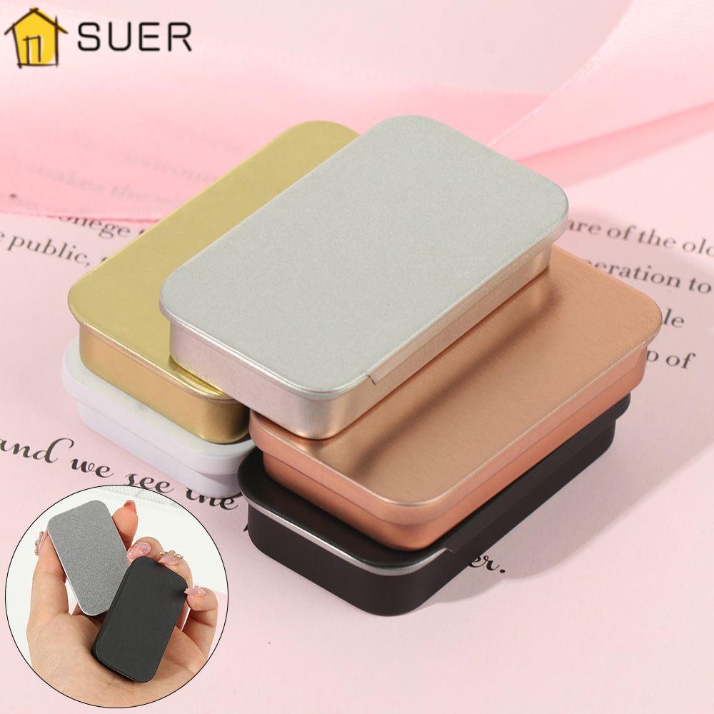 SUENIN Hộp Thiếc Mini Hình Chữ Nhật Rỗng Đựng Đồ Tiện Dụng