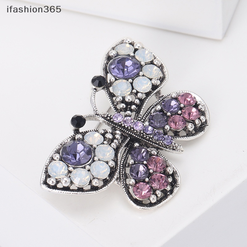 Ghim Cài Áo Hình Bướm Đính Đá Phong Cách Vintage Thời Trang Cho Nữ ifashion365