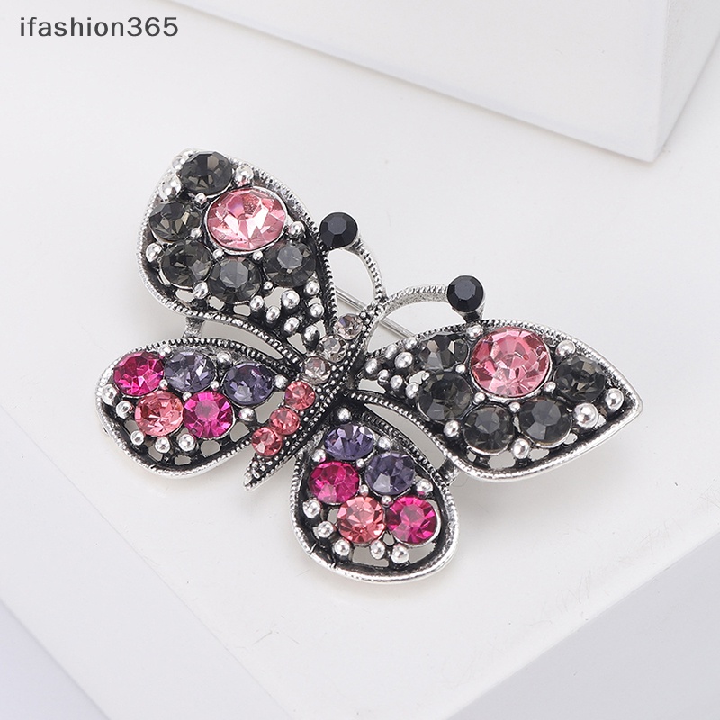 Ghim Cài Áo Hình Bướm Đính Đá Phong Cách Vintage Thời Trang Cho Nữ ifashion365