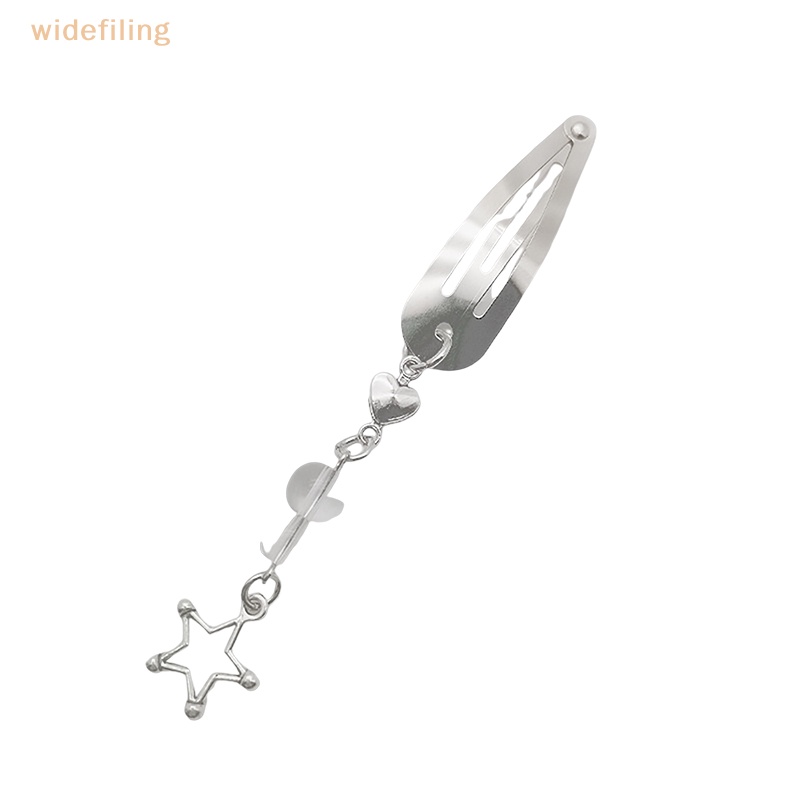 Kẹp Tóc Kim Loại Mạ Vàng / Bạc Y2K Hình Ngôi Sao / Trái Tim Xinh Xắn Cho Nữ