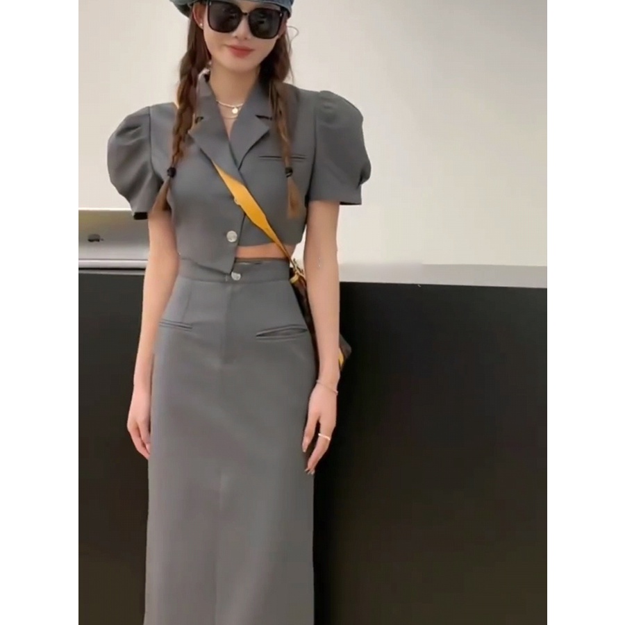 Set Áo Tay Phồng Và Chân Váy Lưng Cao Thời Trang Dành Cho Nữ