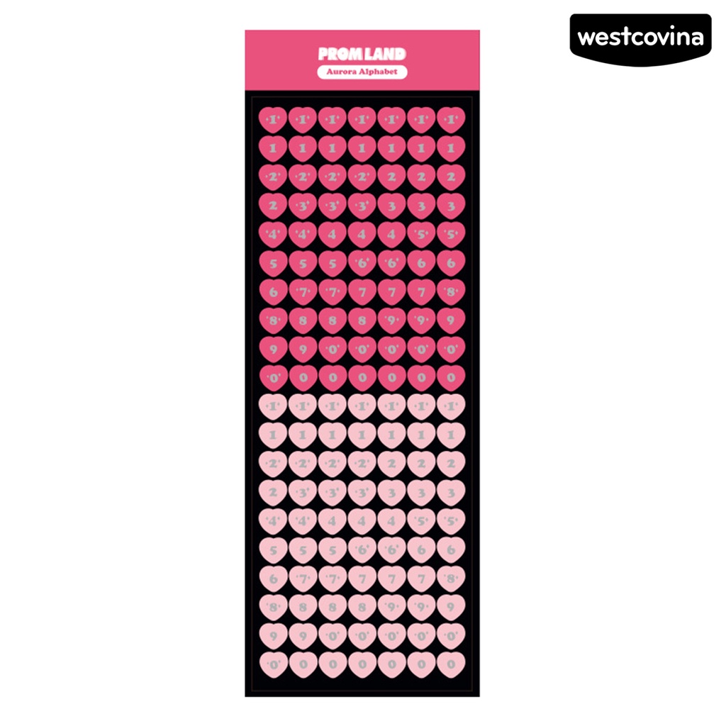 [WSTN] [WSTN]✎Bộ 2 Tấm Sticker Dán Trang Trí Sổ Tay Hình Trái Tim / Số Bằng PVC Chống Thấm Nước