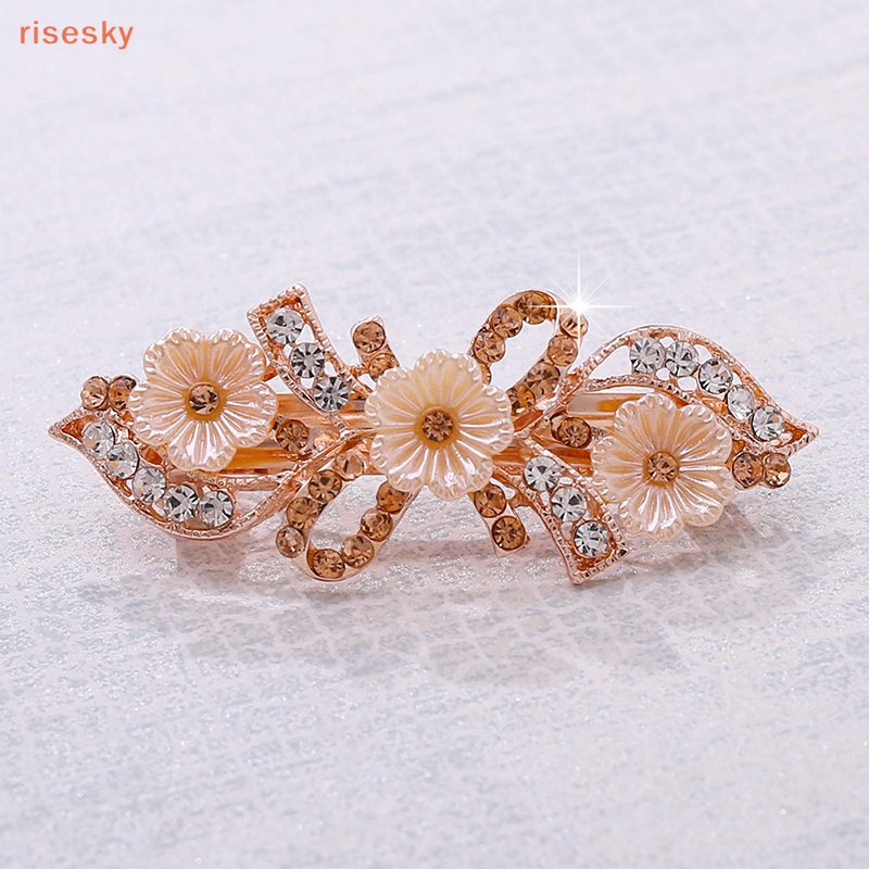 Kẹp Tóc Đính Đá Hình Bông Hoa Thiết Kế Nhỏ Nhắn Xinh Xắn