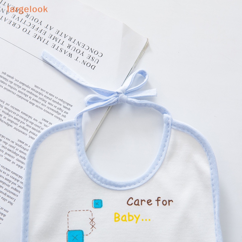 Yếm Ăn Cotton Hai Lớp Chống Thấm Nước Hình Voi Dễ Thương Cho Bé