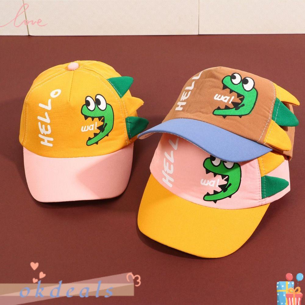 OKDEALS Mũ Lưỡi Trai Hình Khủng Long Có Thể Điều Chỉnh Nhanh Khô Thời Trang Mùa Hè Cho Bé