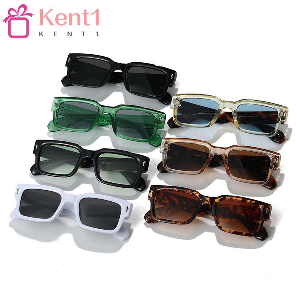 KENT1 Kính Mát Hình Chữ Nhật Màu Đen Chống Tia UV400 Y2K Phong Cách Punk Cổ Điển Dành Cho Nam Nữ