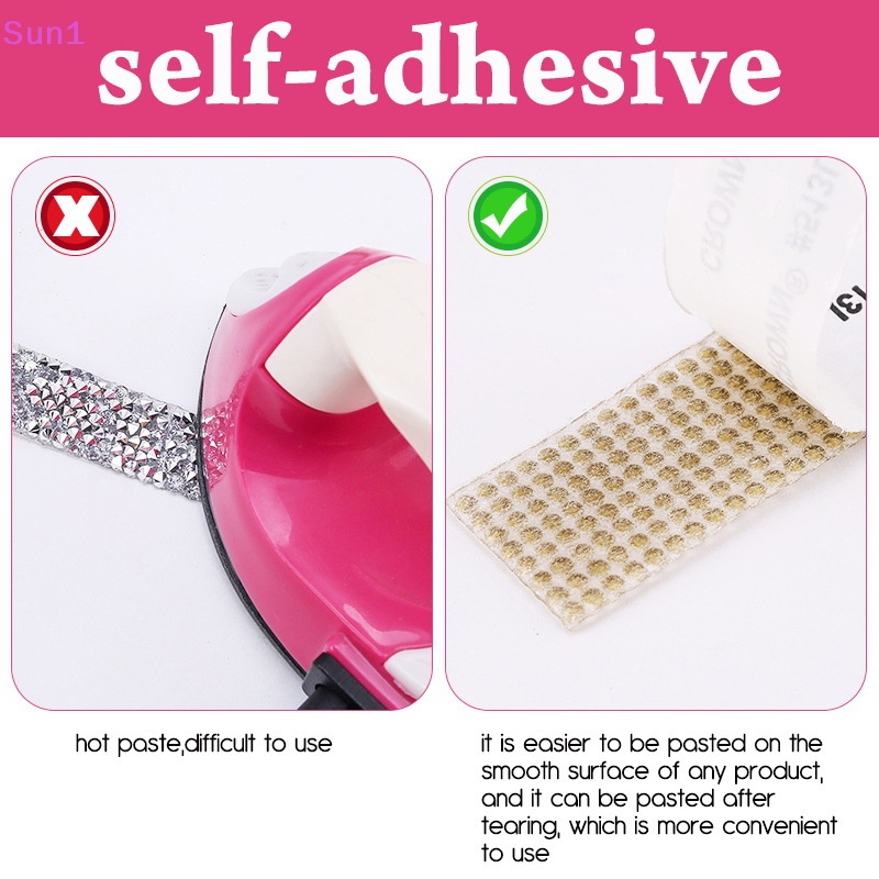Cuộn Dây Đính Đá Resin Tự Dính Hai Mặt 15mm 30mm Dài 1 Yard Dùng Trang Trí DIY