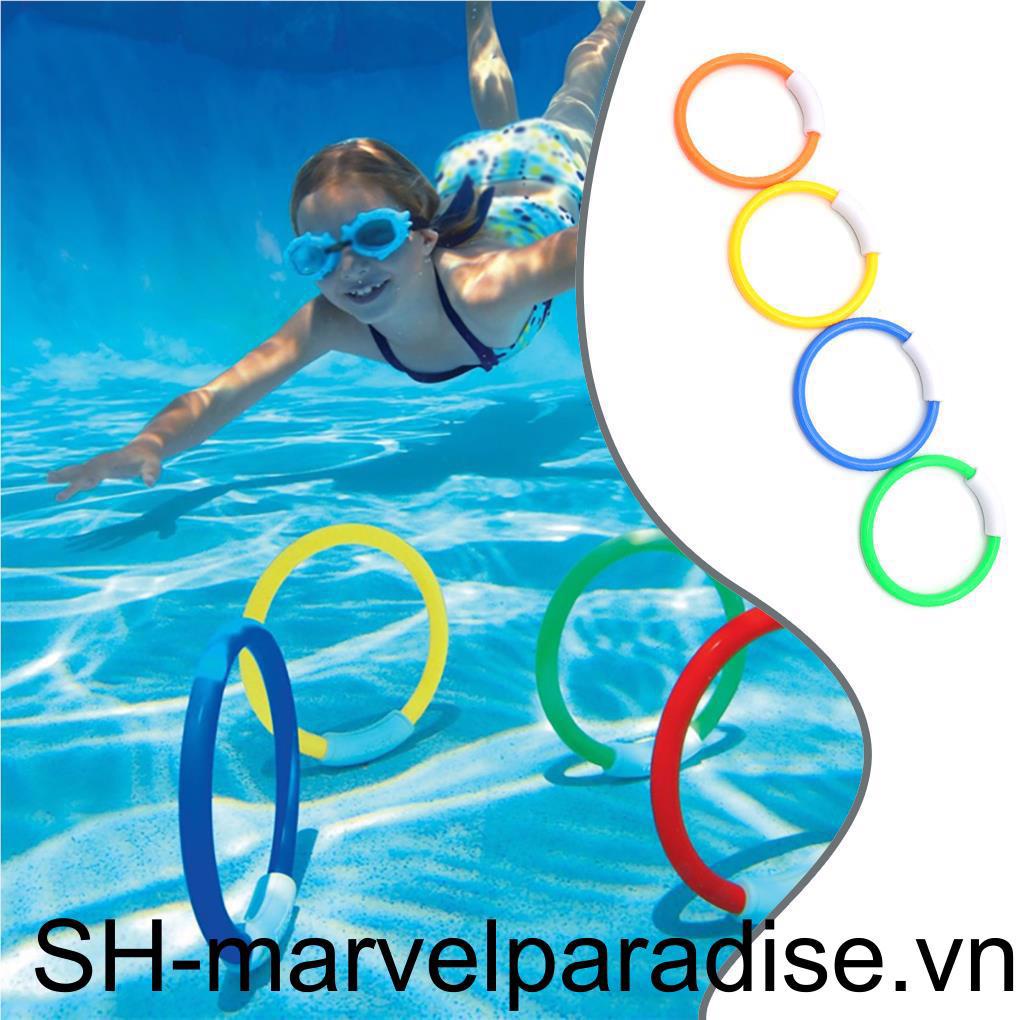 Set 4 Vòng Lặn Nhiều Màu Sắc Dễ Dàng Điều Chỉnh Cho Bé