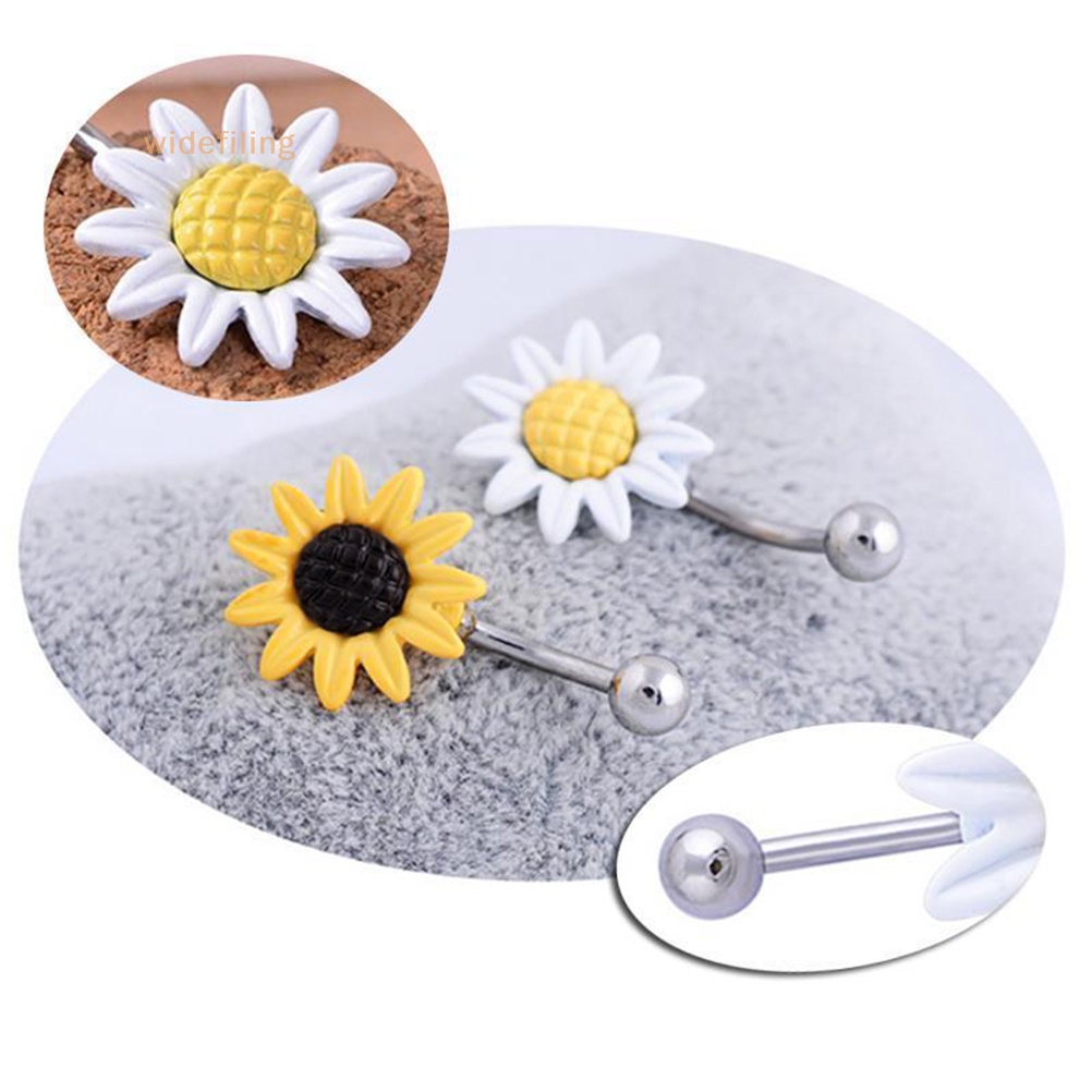 Khuyên Rốn Đính Đá Hình Hoa Cúc Thời Trang Cho Nữ