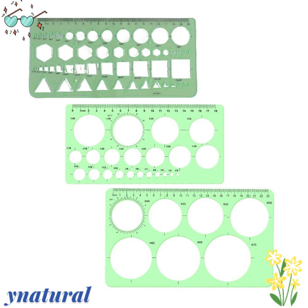 YNATURAL Thước Đo Hình Tròn Màu Xanh Lá Cây Dùng Trong Văn Phòng