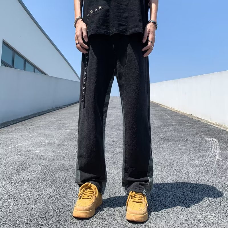 Quần Dài Ống Rộng Phong Cách Hong Kong Thời Trang Mùa Hè Mới Cho Nam