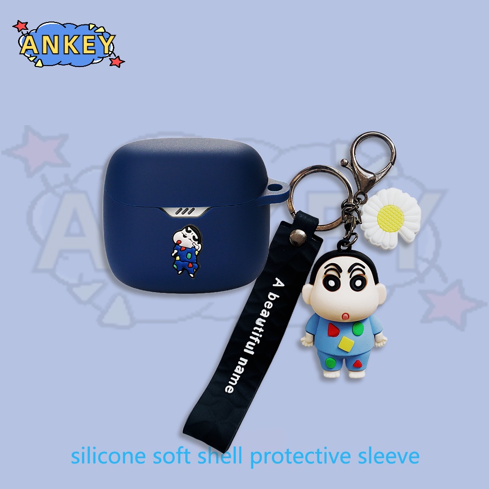 For JBL Tune Flex 225 220 Buds Beam Earphone Silicone Case Cute Panda Earbuds Protective Headphone Cover Headset with Pendant