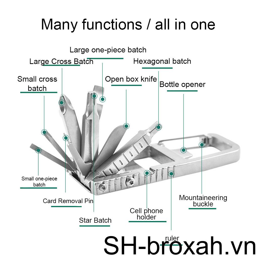 Móc Khóa Kiêm Tua Vít Bỏ Túi Đa Năng Bằng Thép Không Gỉ