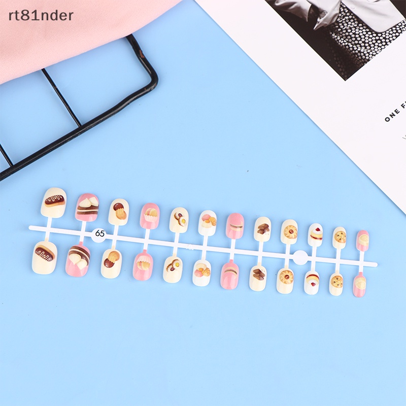Rt Bộ Móng Tay Giả Họa Tiết Trái Cây Hoạt Hình Nhiều Màu Sắc Có Thể Tháo Rời Cho Bé Gái