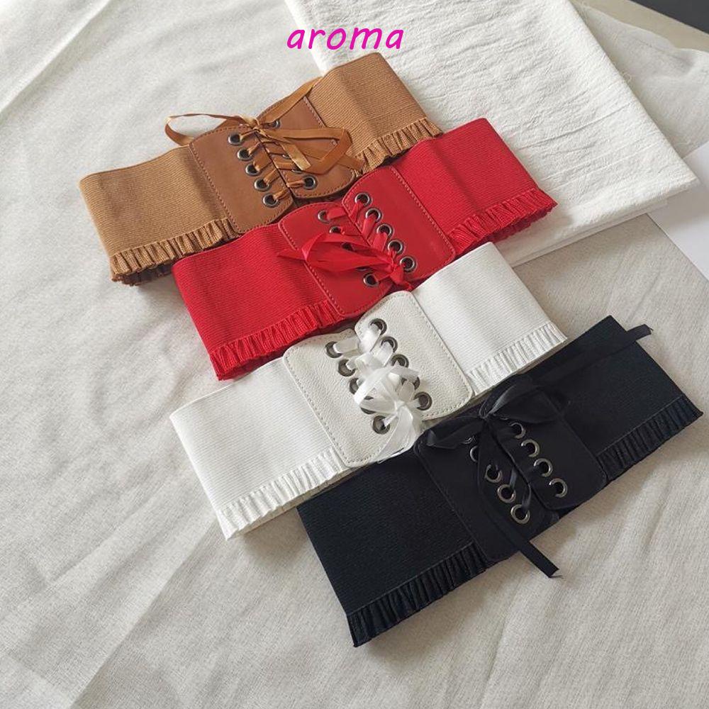 AROMA Thắt Lưng Nữ Co Giãn Màu Sắc Đơn Giản Dễ Phối Đồ