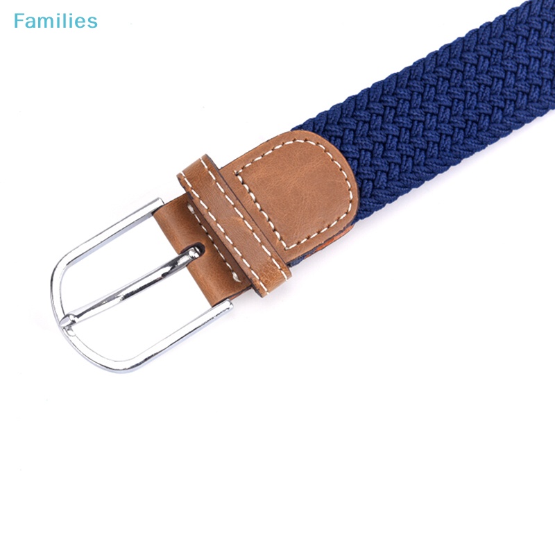 Thắt Lưng Vải Canvas Bện Co Giãn Có Khóa Cài Cho Nam Áo Thun Thiết Kế Mới Năng Động Thời Trang