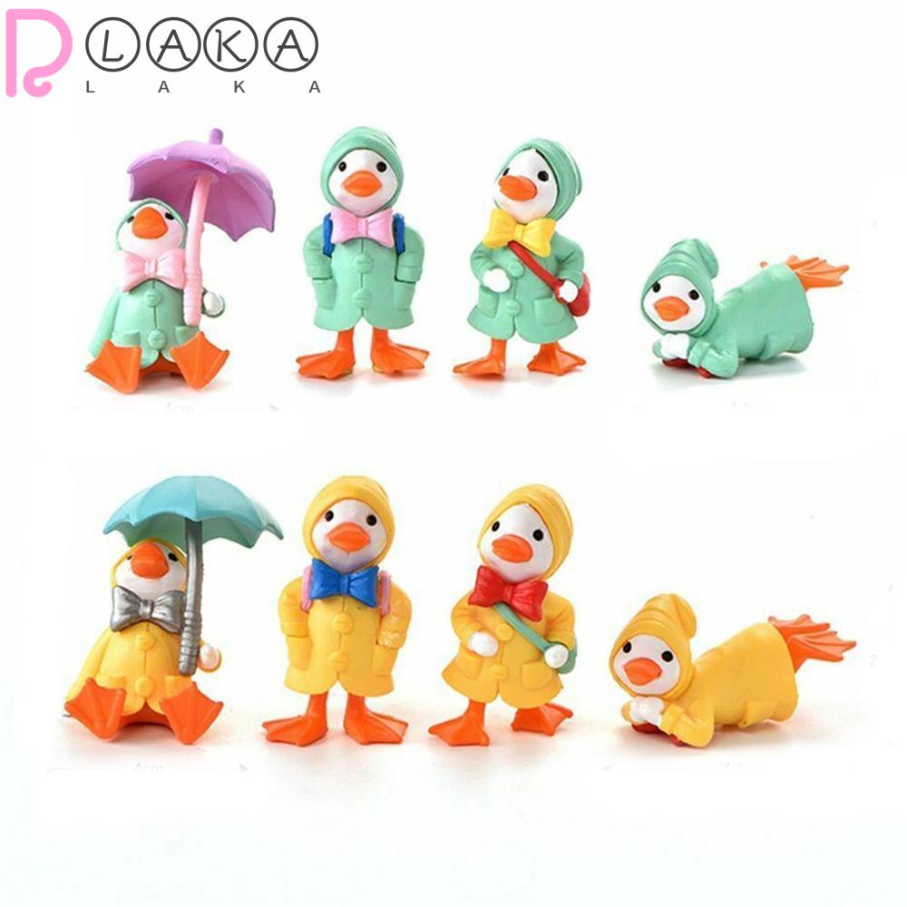 LAKAMIER Mô Hình Chú Vịt Mặc Áo Mưa Để Bàn Trang Trí Sân Vườn DIY