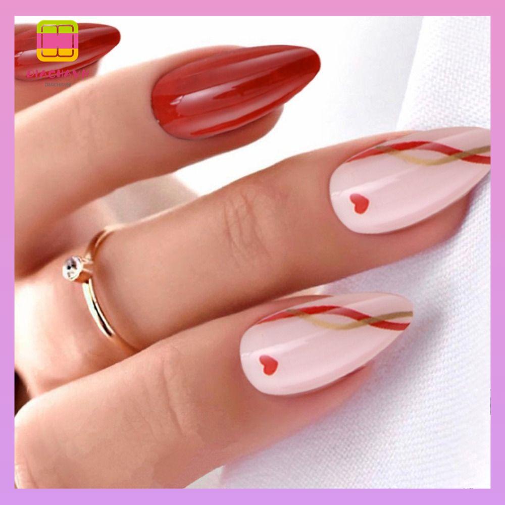 DIACHAVN Bộ 24 Móng Tay Giả Có Thể Tháo Rời