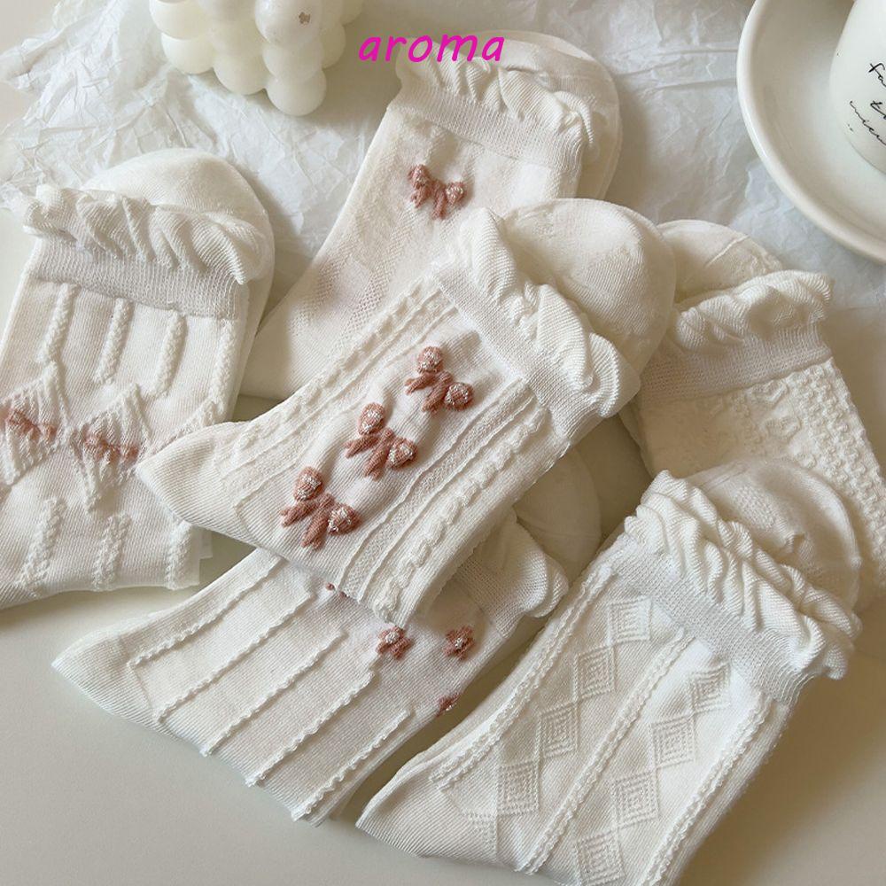 AROMA Tất LướI ThoáNg Khí ĐíNh Nơ Dễ Thương Cho Nữ