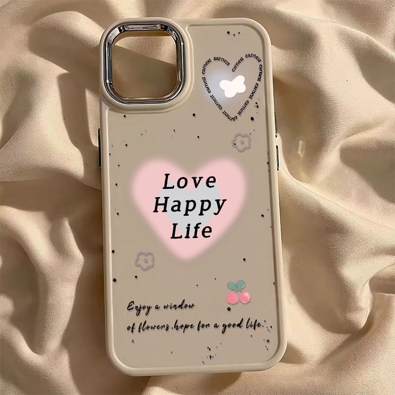 Ốp Điện Thoại Silicone Mềm Nút Kim Loại Trái Tim Cho IPhone 14 13 12 11 Pro Max XS X XR 8 + 7 Plus