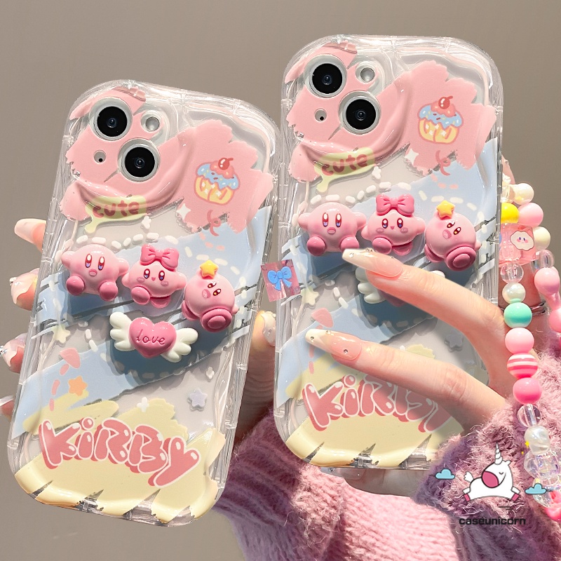 Ốp Điện Thoại Tpu Mềm Chống Sốc Hình Búp Bê Kirby 3D Dễ Thương Cho iPhone 11 XR 14 13 12 Pro Max 7 6 8 6s + X SE 2020 XS Max