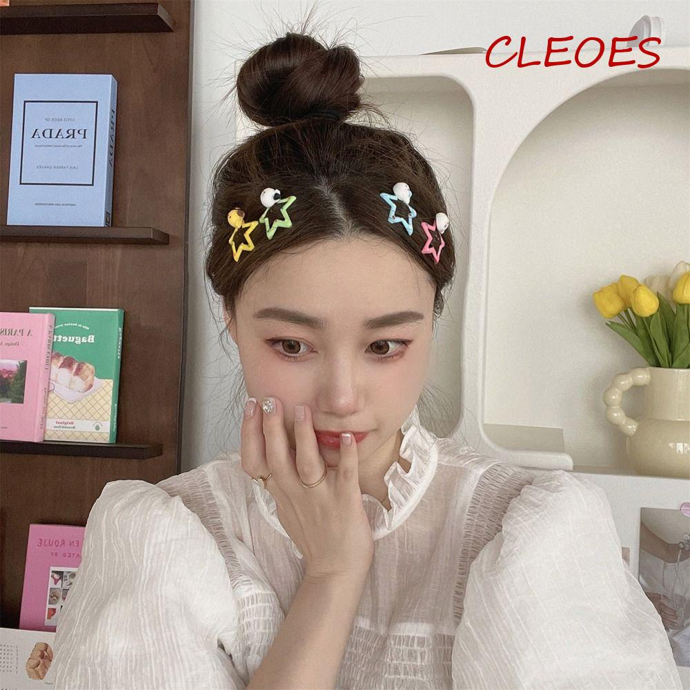 CLEOES Kẹp Tóc Bb Họa Tiết Hoạt Hình Mèo Kitty / Kuromi Dễ Thương Cho Nữ