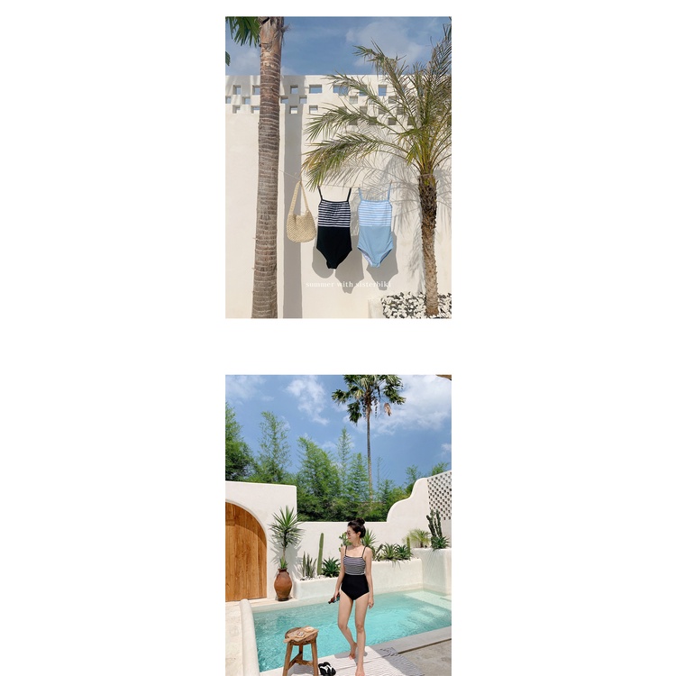 Đồ Bơi Một Mảnh Hai Dây Họa Tiết Sọc Nhiều Màu Sắc Dành Cho Nữ